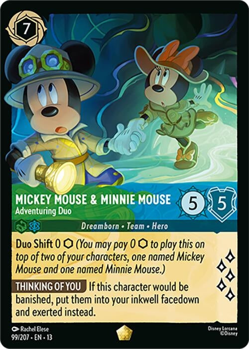Image for Mickey Mouse & Minnie Mouse - Adventuring Duo (99/204) (Cold Foil) [Attack of the Vine!] (13) - Disney Lorcana