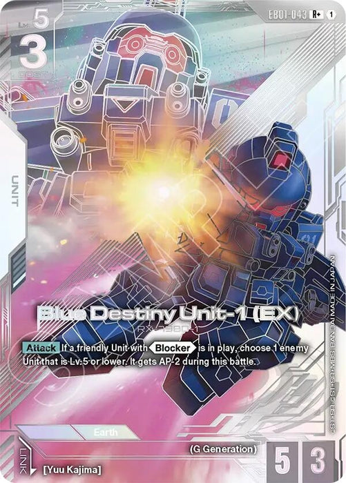 Image for Blue Destiny Unit-1 (EX) (R+) (EB01-043) (Holofoil) [Eternal Nexus] (EB01) - Gundam Card Game