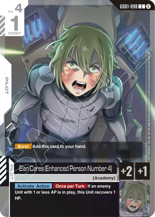 Image for Elan Ceres (Enhanced Person Number 4) (Store Tournament Participation Pack 05) (GD01-098) (Holofoil) [Gundam Promotional Cards] (GCG-PR) - Gundam Card Game