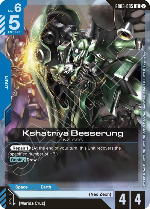 Image for Kshatriya Besserung (Store Tournament Participation Pack 05) (GD03-005) (Holofoil) [Gundam Promotional Cards] (GCG-PR) - Gundam Card Game