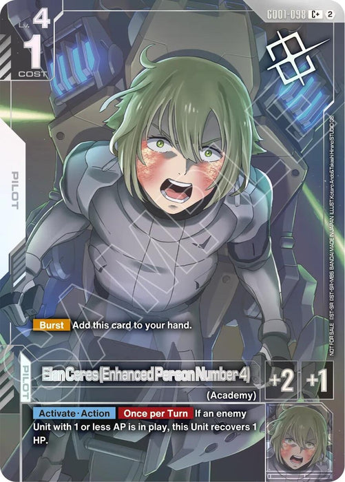 Image for Elan Ceres (Enhanced Person Number 4) (Store Tournament Winner Pack 05) (GD01-098) (Holofoil) [Gundam Promotional Cards] (GCG-PR) - Gundam Card Game