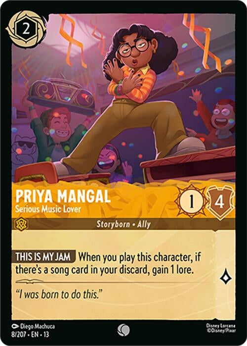 Image for Priya Mangal - Serious Music Lover (8/207) [Attack of the Vine!] (13) - Disney Lorcana
