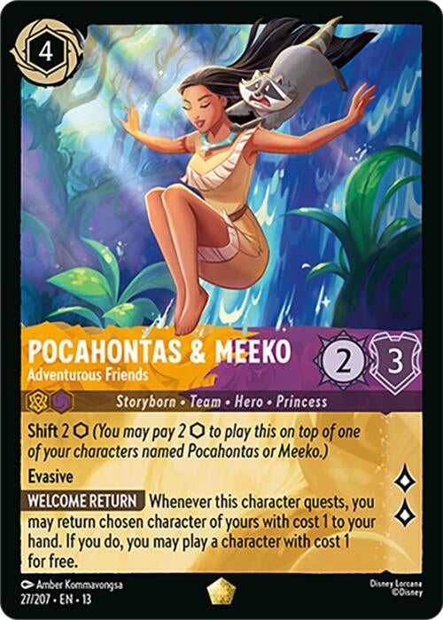 Image for Pocahontas & Meeko - Adventurous Friends (27/204) (Cold Foil) [Attack of the Vine!] (13) - Disney Lorcana