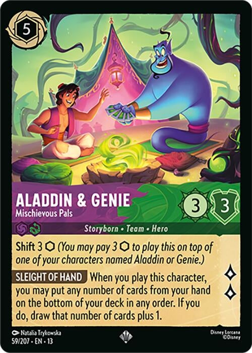 Image for Aladdin & Genie - Mischievous Pals (59/207) (Cold Foil) [Attack of the Vine!] (13) - Disney Lorcana