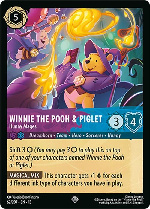 Image for Winnie the Pooh & Piglet - Hunny Mages (62/207) [Attack of the Vine!] (13) - Disney Lorcana