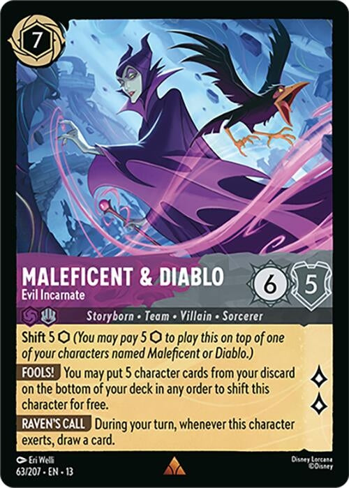 Image for Maleficent & Diablo - Evil Incarnate (63/207) [Attack of the Vine!] (13) - Disney Lorcana