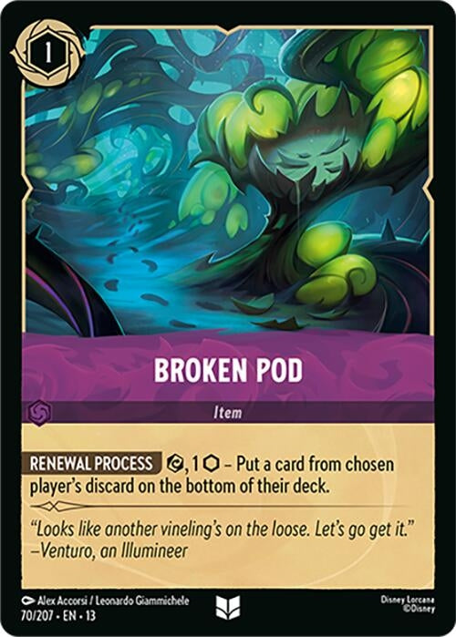 Image for Broken Pod (70/207) (Cold Foil) [Attack of the Vine!] (13) - Disney Lorcana