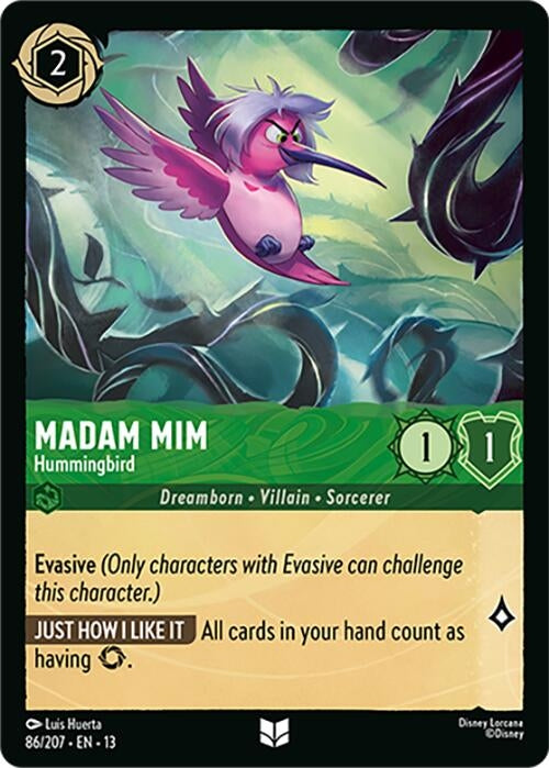Image for Madam Mim - Hummingbird (86/207) (Cold Foil) [Attack of the Vine!] (13) - Disney Lorcana