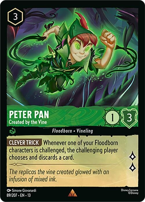 Image for Peter Pan - Created by the Vine (89/207) (Cold Foil) [Attack of the Vine!] (13) - Disney Lorcana