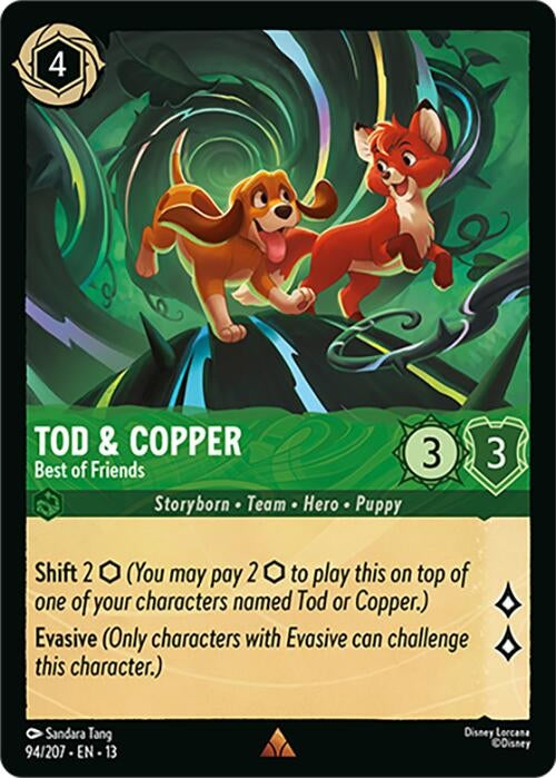Image for Tod & Copper - Best of Friends (94/207) (Cold Foil) [Attack of the Vine!] (13) - Disney Lorcana