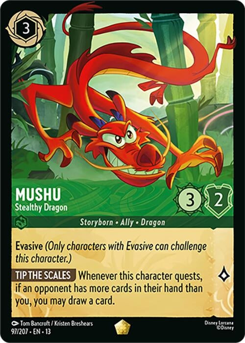 Image for Mushu - Stealthy Dragon (97/204) (Cold Foil) [Attack of the Vine!] (13) - Disney Lorcana