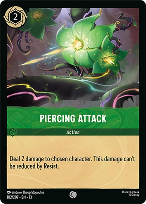 Image for Piercing Attack (102/207) (Cold Foil) [Attack of the Vine!] (13) - Disney Lorcana