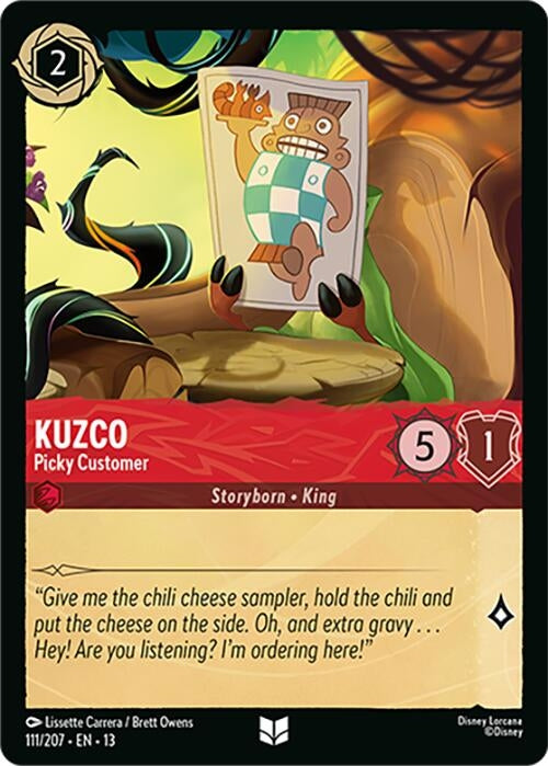 Image for Kuzco - Picky Customer (111/207) [Attack of the Vine!] (13) - Disney Lorcana