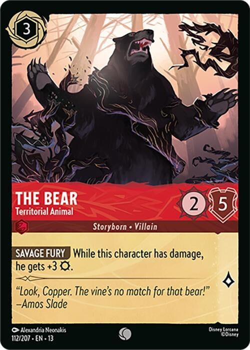 Image for The Bear - Territorial Animal (112/207) (Cold Foil) [Attack of the Vine!] (13) - Disney Lorcana