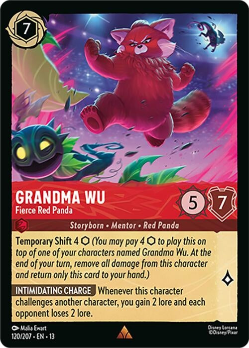 Image for Grandma Wu - Fierce Red Panda (120/207) (Cold Foil) [Attack of the Vine!] (13) - Disney Lorcana