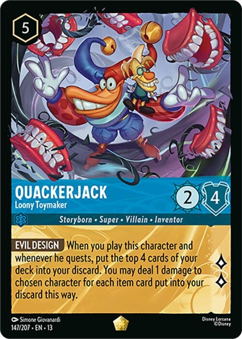 Image for Quackerjack - Loony Toymaker (147/204) (Cold Foil) [Attack of the Vine!] (13) - Disney Lorcana