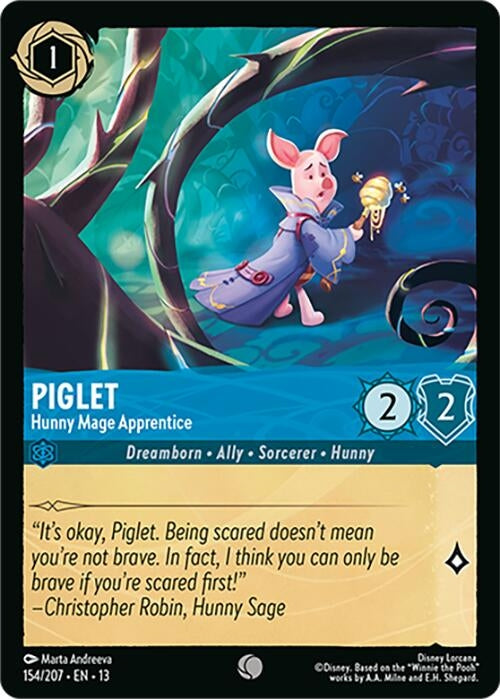 Image for Piglet - Hunny Mage Apprentice (154/207) (Cold Foil) [Attack of the Vine!] (13) - Disney Lorcana