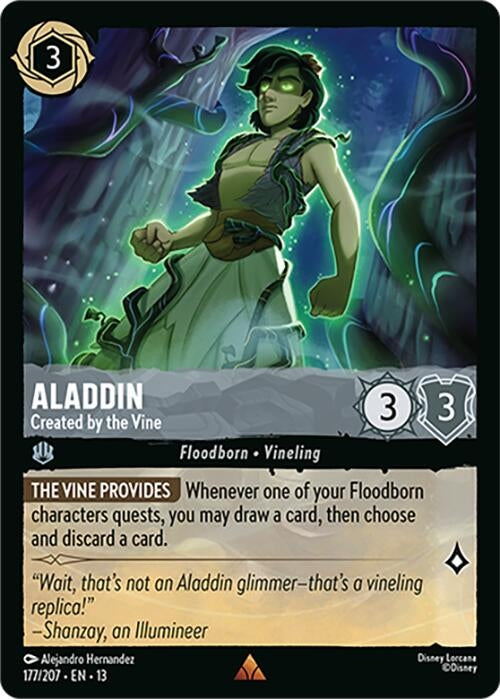 Image for Aladdin - Created by the Vine (177/207) (Cold Foil) [Attack of the Vine!] (13) - Disney Lorcana