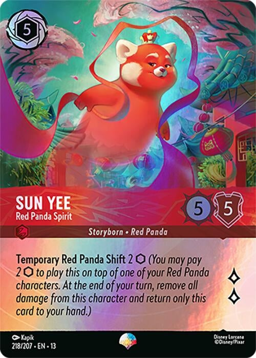 Image for Sun Yee - Red Panda Spirit (Epic) (218/204) (Holofoil) [Attack of the Vine!] (13) - Disney Lorcana