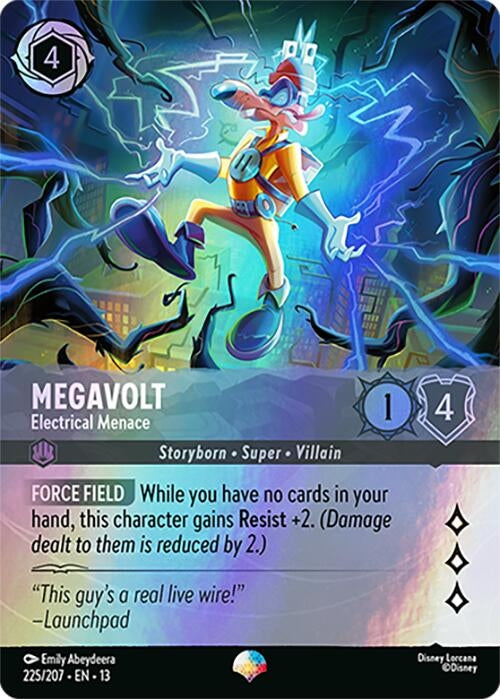 Image for Megavolt - Electrical Menace (Epic) (225/204) (Holofoil) [Attack of the Vine!] (13) - Disney Lorcana