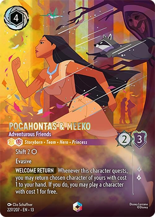 Image for Pocahontas & Meeko - Adventurous Friends (Enchanted) (227/204) (Holofoil) [Attack of the Vine!] (13) - Disney Lorcana