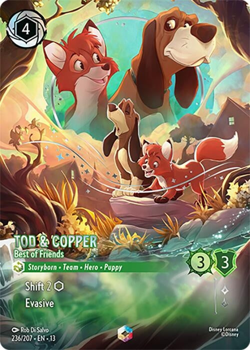 Image for Tod & Copper - Best of Friends (Enchanted) (236/204) (Holofoil) [Attack of the Vine!] (13) - Disney Lorcana