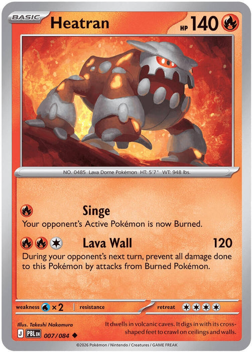 Image for Heatran (007/084) (Reverse Holofoil) [ME05: Pitch Black] (ME05) - Pokemon