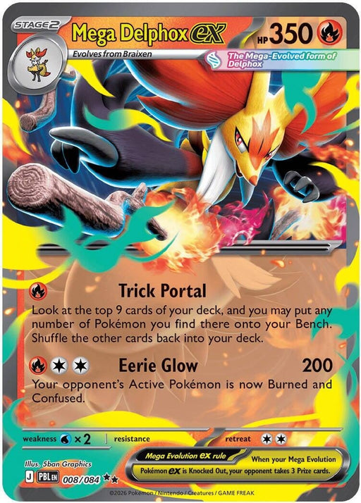 Image for Mega Delphox ex (008/084) (Holofoil) [ME05: Pitch Black] (ME05) - Pokemon