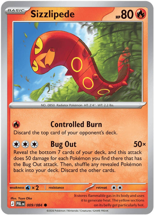Image for Sizzlipede (009/084) (Reverse Holofoil) [ME05: Pitch Black] (ME05) - Pokemon