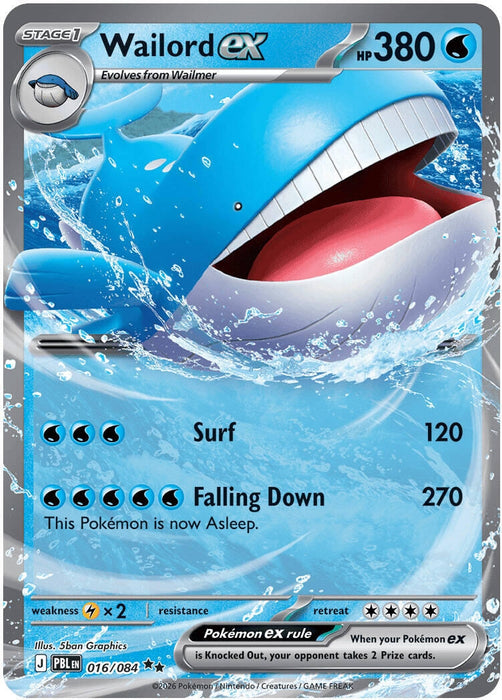 Image for Wailord ex (016/084) (Holofoil) [ME05: Pitch Black] (ME05) - Pokemon