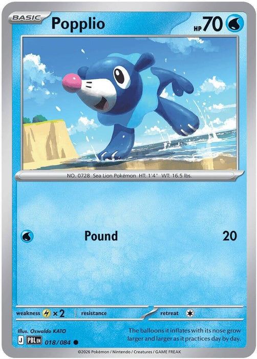 Image for Popplio (018/084) (Reverse Holofoil) [ME05: Pitch Black] (ME05) - Pokemon