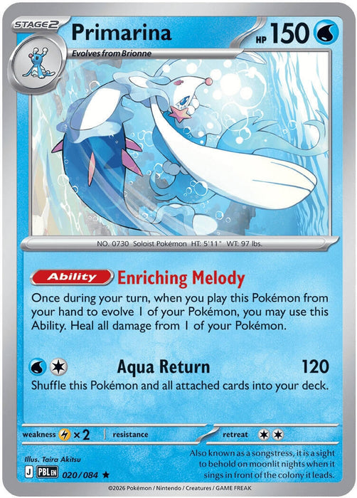 Image for Primarina (020/084) (Holofoil) [ME05: Pitch Black] (ME05) - Pokemon