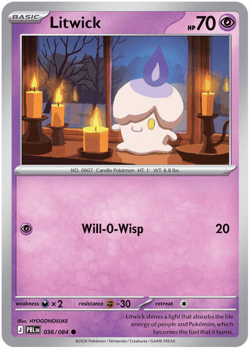Image for Litwick (036/084) (Reverse Holofoil) [ME05: Pitch Black] (ME05) - Pokemon