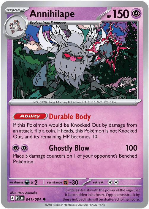 Image for Annihilape (041/084) (Reverse Holofoil) [ME05: Pitch Black] (ME05) - Pokemon