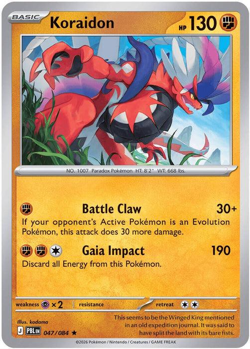 Image for Koraidon (047/084) (Reverse Holofoil) [ME05: Pitch Black] (ME05) - Pokemon