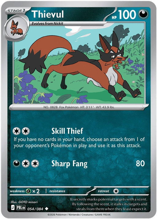 Image for Thievul (054/084) (Reverse Holofoil) [ME05: Pitch Black] (ME05) - Pokemon