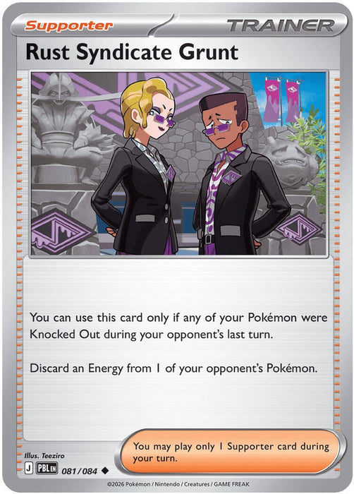Image for Rust Syndicate Grunt (081/084) (Reverse Holofoil) [ME05: Pitch Black] (ME05) - Pokemon