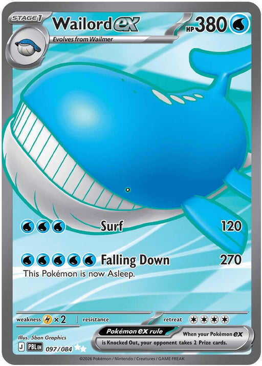 Image for Wailord ex (097/084) (Holofoil) [ME05: Pitch Black] (ME05) - Pokemon