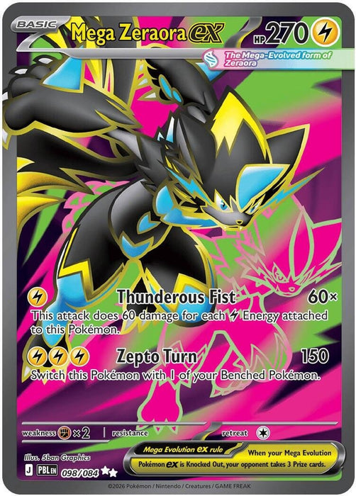 Image for Mega Zeraora ex (098/084) (Holofoil) [ME05: Pitch Black] (ME05) - Pokemon