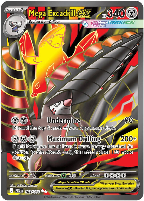 Image for Mega Excadrill ex (103/084) (Holofoil) [ME05: Pitch Black] (ME05) - Pokemon