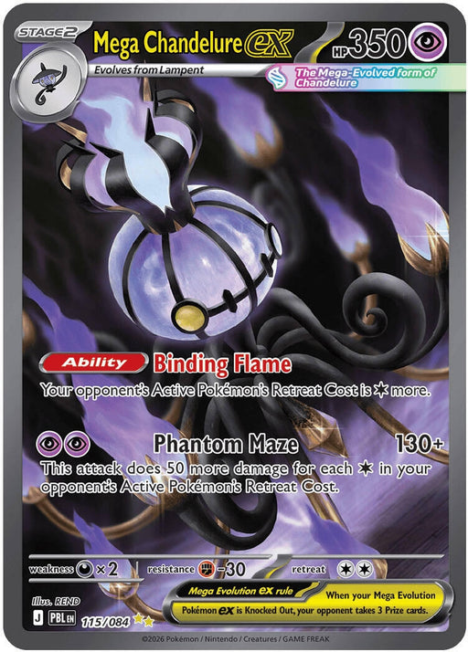 Image for Mega Chandelure ex (115/084) (Holofoil) [ME05: Pitch Black] (ME05) - Pokemon
