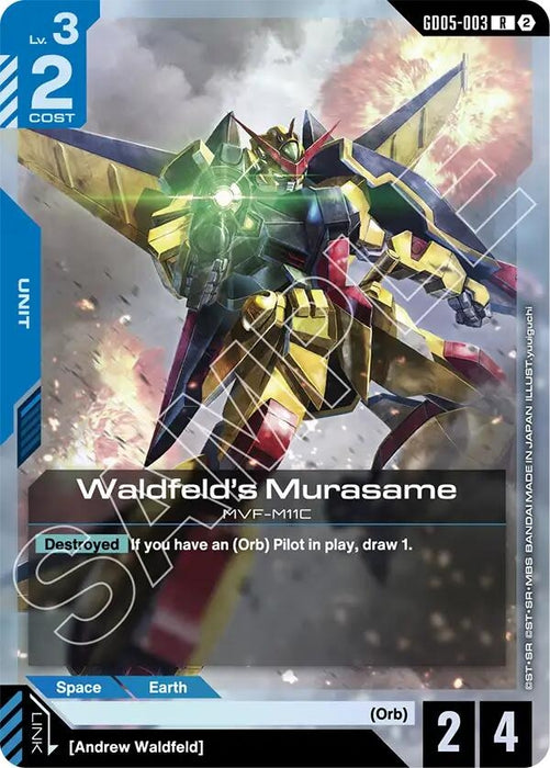 Image for Waldfeld's Murasame (GD05-003) (Holofoil) [Freedom Ascension] (GD05) - Gundam Card Game
