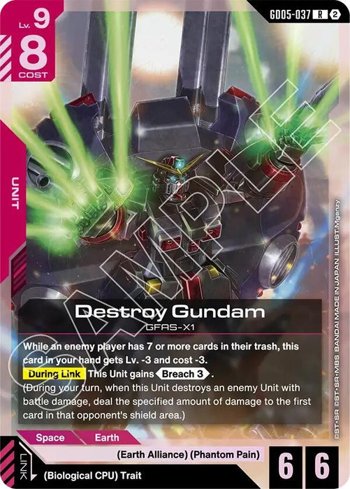 Image for Destroy Gundam (GD05-037) (Holofoil) [Freedom Ascension] (GD05) - Gundam Card Game