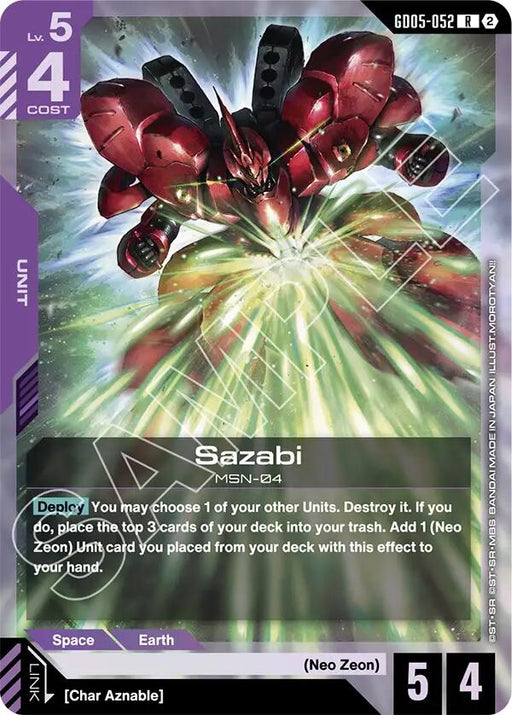 Image for Sazabi (GD05-052) (GD05-052) (Holofoil) [Freedom Ascension] (GD05) - Gundam Card Game