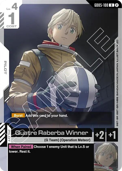 Image for Quatre Raberba Winner (GD05-100) [Freedom Ascension] (GD05) - Gundam Card Game