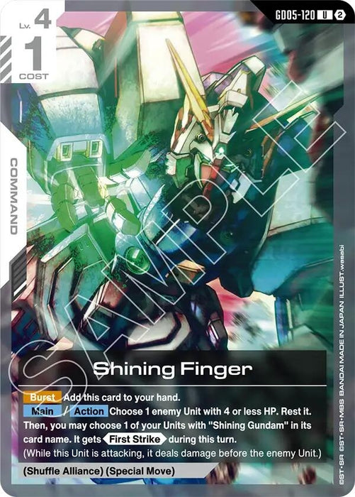 Image for Shining Finger (GD05-120) (GD05-120) [Freedom Ascension] (GD05) - Gundam Card Game
