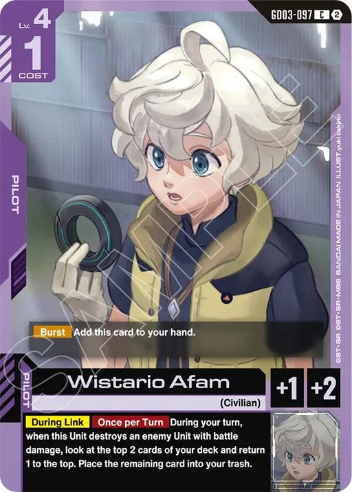 Image for Wistario Afam (GD03-097) [Deck Build Box Freedom Ascension] (SC01) - Gundam Card Game