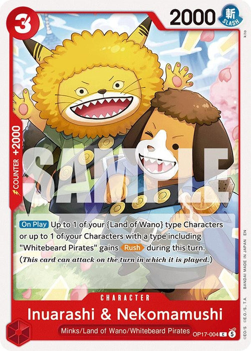 Image for Inuarashi & Nekomamushi (OP17-004) [The World's Strongest Warriors] (OP17) - One Piece Card Game