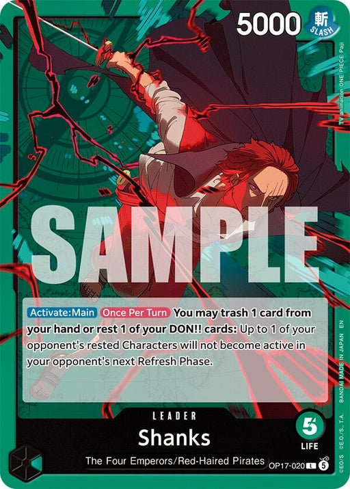 Image for Shanks (020) (OP17-020) [The World's Strongest Warriors] (OP17) - One Piece Card Game