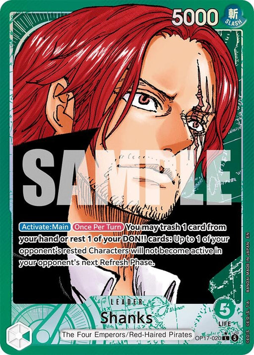 Image for Shanks (020) (Alternate Art) (OP17-020) (Foil) [The World's Strongest Warriors] (OP17) - One Piece Card Game